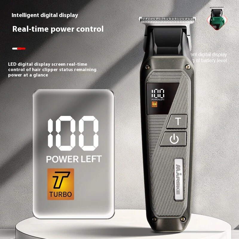 (image for) MARSKE MS-5062 Hair Clipper for Men USB Rechargeable LED Display 1800mAh Battery Stainless Steel Blade Adjustable Cutting Cordless